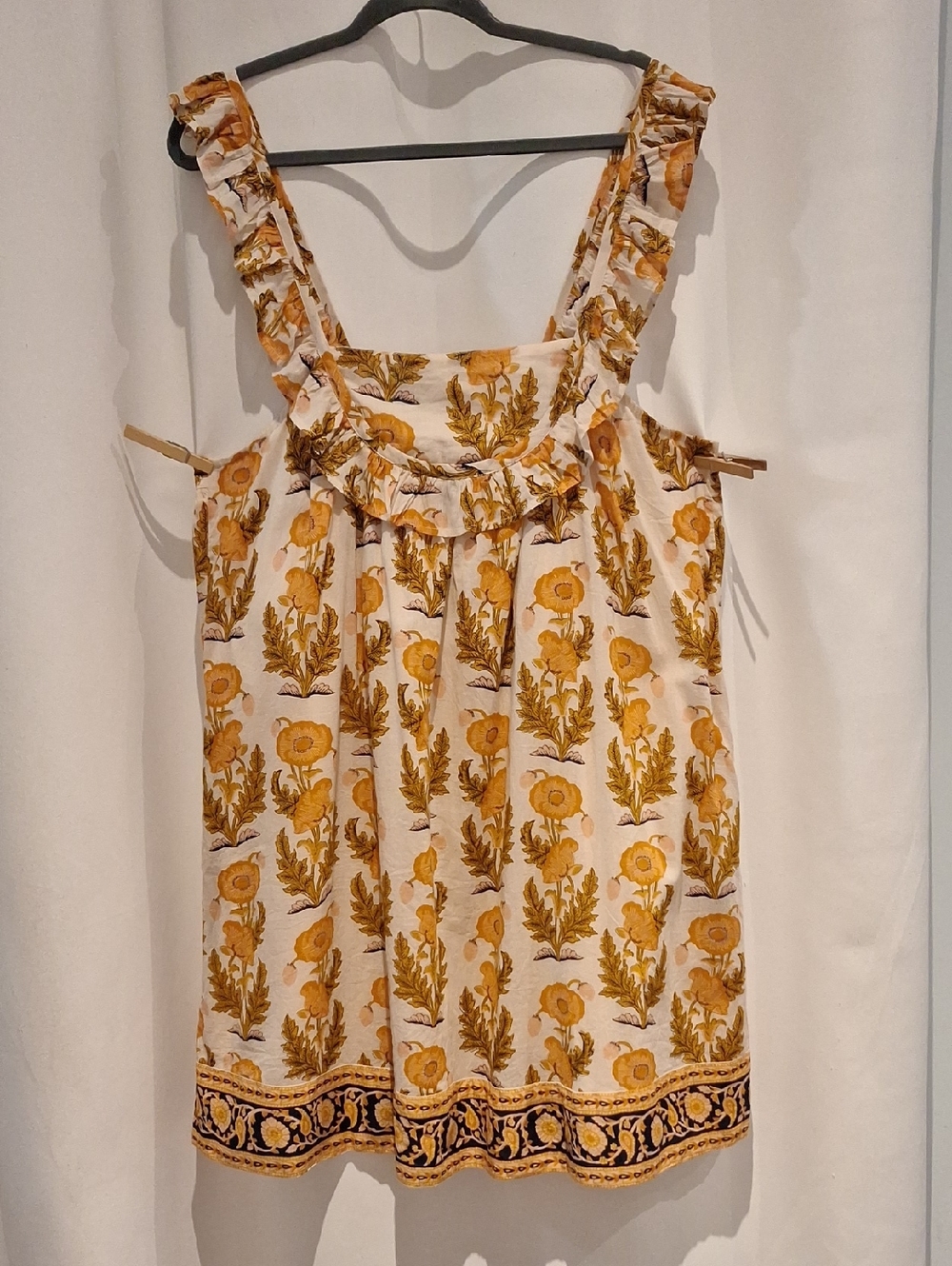 Pink Chicken Yellow Floral Ruffle Mini Dress